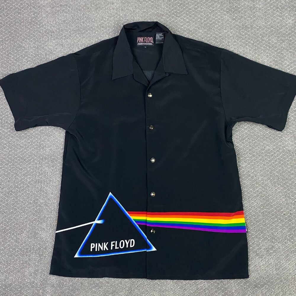 Vintage 2003 Pink Floyd Dark Side Of The Moon Shirt Men's Large Dragonfly Button